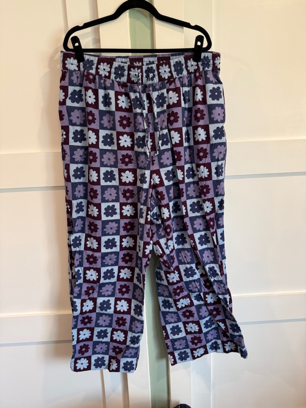 Lucy & Yak - wide leg cotton trousers in Delano Checkerboard
